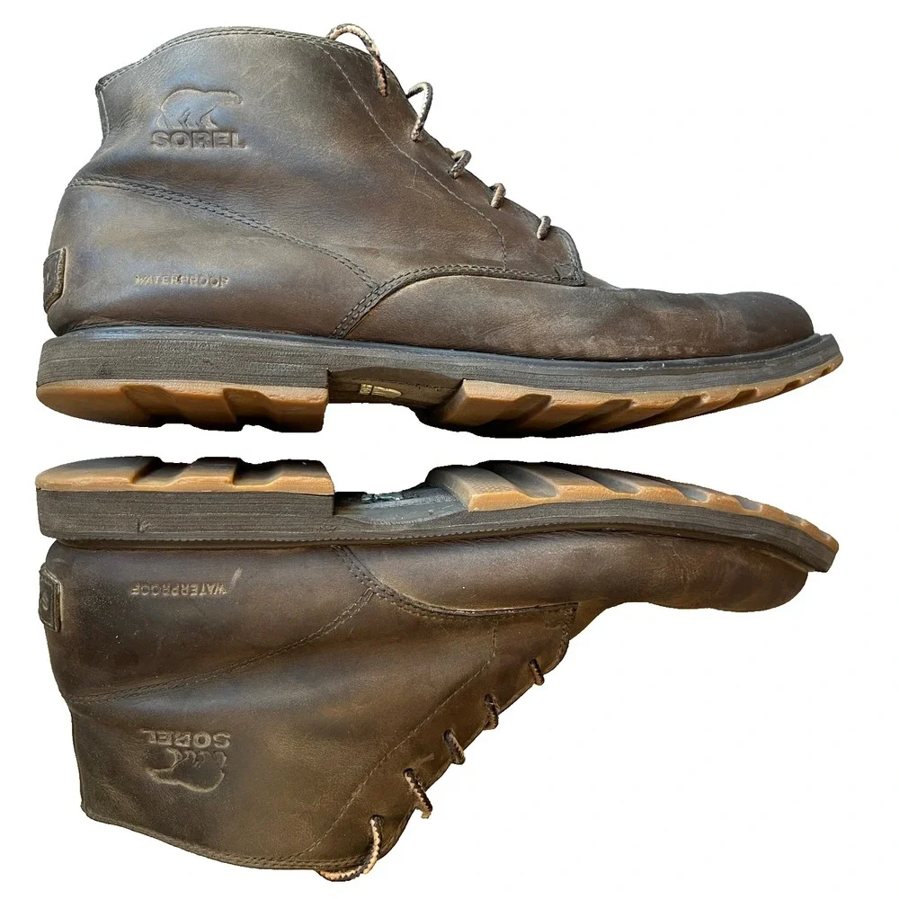 Sorel Madson Mid Brown Lace Up Leather 5 inch Chukka Boots Mens 12 UK 11‎ EU 45